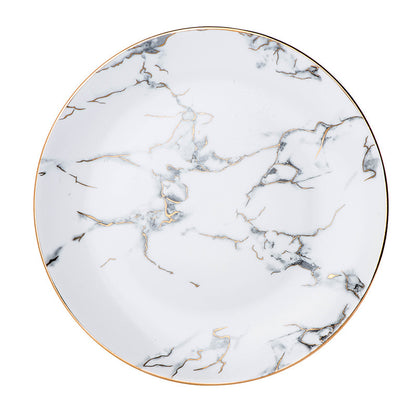 Marbled Plate Ceramic Creative Plate Western Dinner Plate