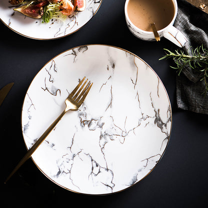 Marbled Plate Ceramic Creative Plate Western Dinner Plate